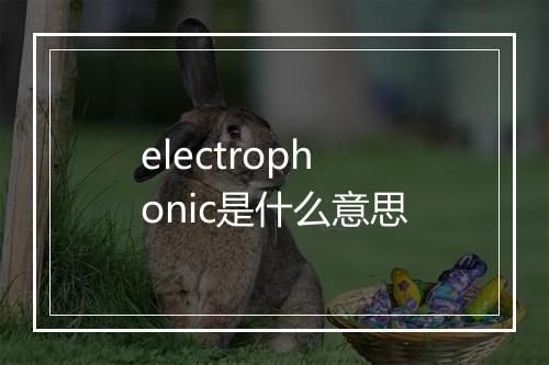 electrophonic是什么意思