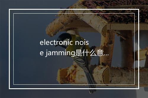 electronic noise jamming是什么意思