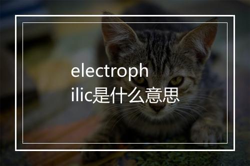 electrophilic是什么意思