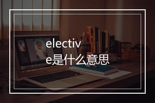 elective是什么意思