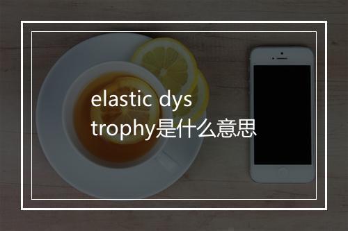 elastic dystrophy是什么意思