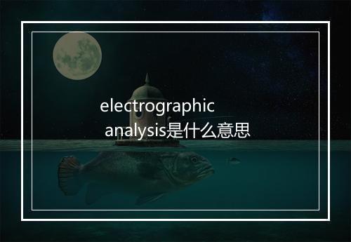 electrographic analysis是什么意思