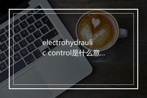 electrohydraulic control是什么意思