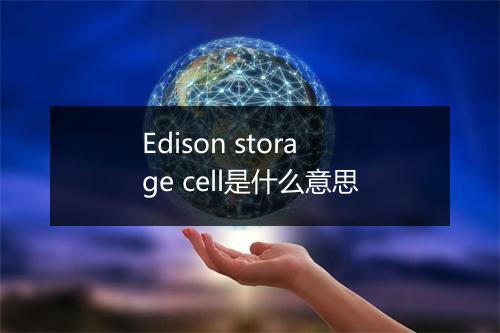 Edison storage cell是什么意思