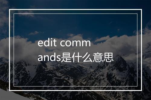 edit commands是什么意思