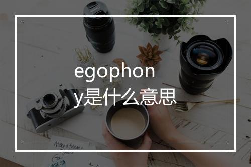 egophony是什么意思