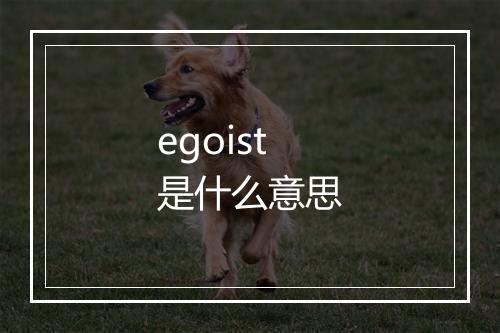 egoist是什么意思