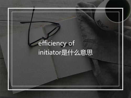 efficiency of initiator是什么意思