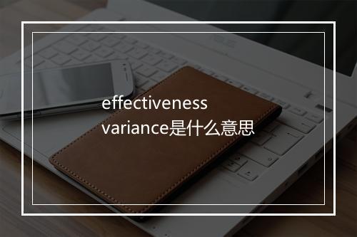 effectiveness variance是什么意思