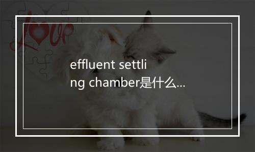 effluent settling chamber是什么意思