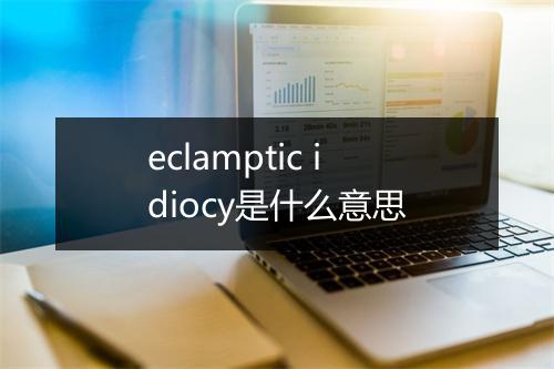 eclamptic idiocy是什么意思