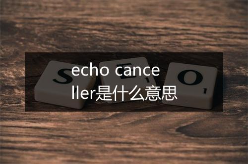 echo canceller是什么意思