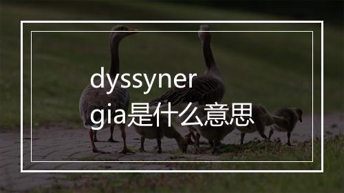 dyssynergia是什么意思