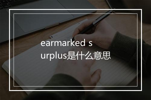 earmarked surplus是什么意思