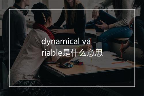 dynamical variable是什么意思