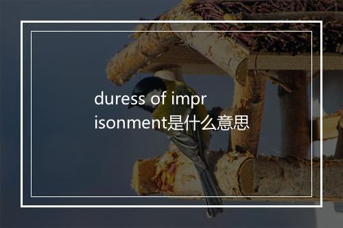 duress of imprisonment是什么意思