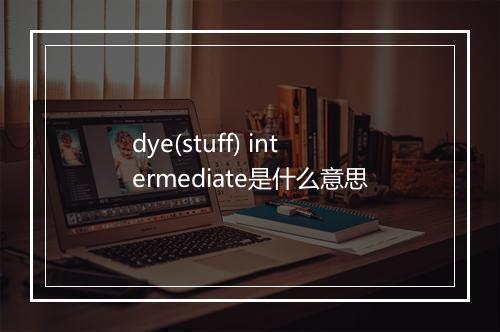 dye(stuff) intermediate是什么意思