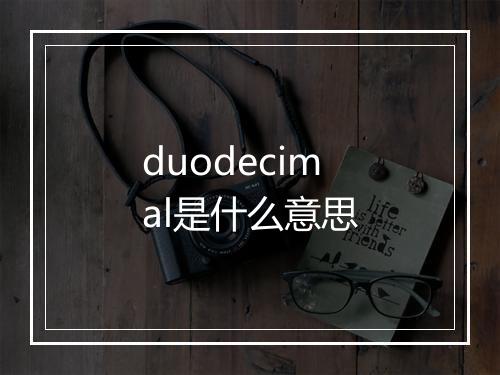 duodecimal是什么意思