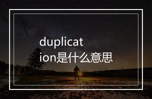 duplication是什么意思