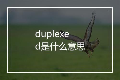 duplexed是什么意思