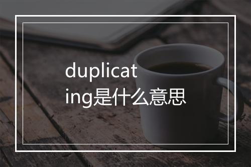 duplicating是什么意思