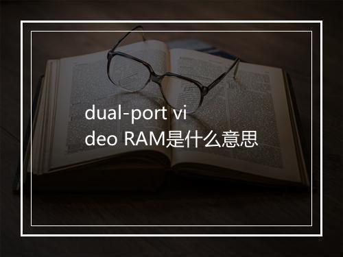 dual-port video RAM是什么意思