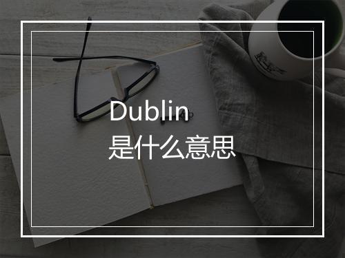 Dublin是什么意思