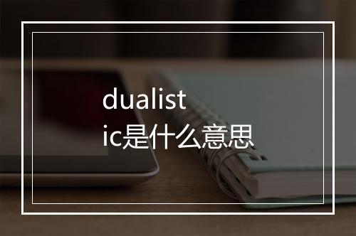 dualistic是什么意思