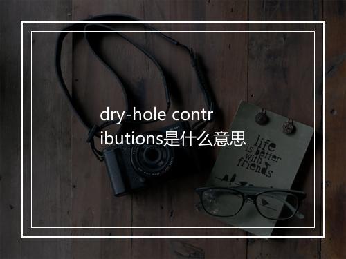 dry-hole contributions是什么意思