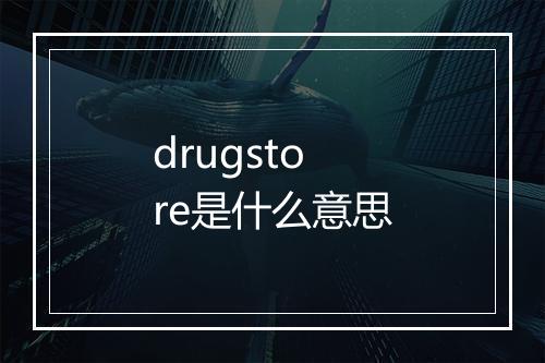 drugstore是什么意思