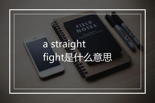 a straight fight是什么意思