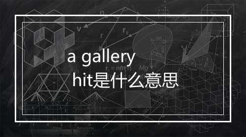 a gallery hit是什么意思