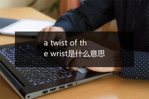 a twist of the wrist是什么意思