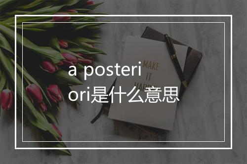 a posteriori是什么意思