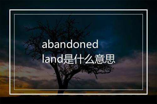 abandoned land是什么意思