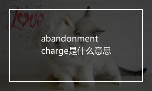 abandonment charge是什么意思