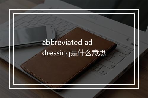 abbreviated addressing是什么意思