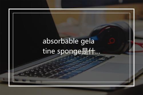 absorbable gelatine sponge是什么意思