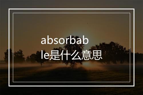 absorbable是什么意思