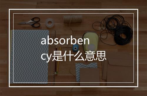 absorbency是什么意思