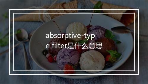 absorptive-type filter是什么意思