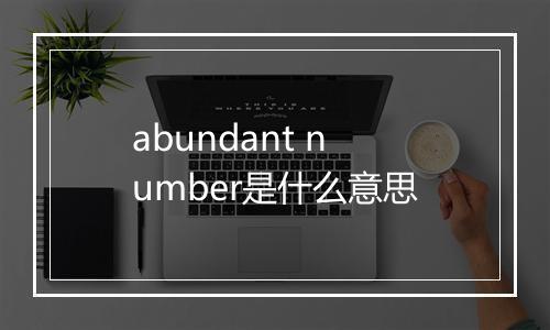 abundant number是什么意思