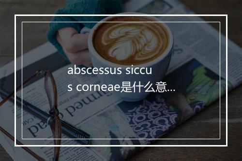 abscessus siccus corneae是什么意思