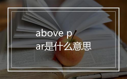 above par是什么意思