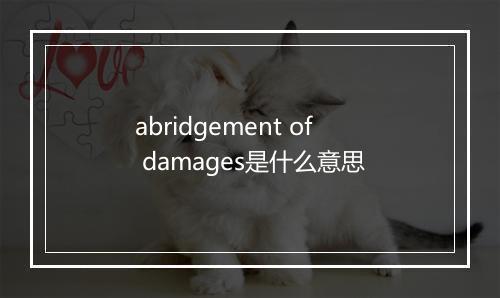 abridgement of damages是什么意思