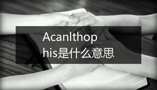 Acanlthophis是什么意思