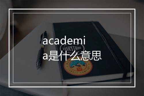 academia是什么意思