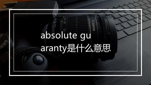 absolute guaranty是什么意思