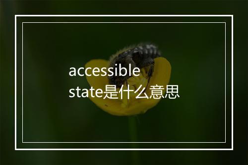 accessible state是什么意思