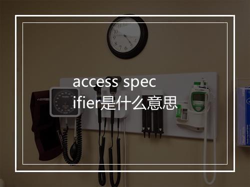 access specifier是什么意思